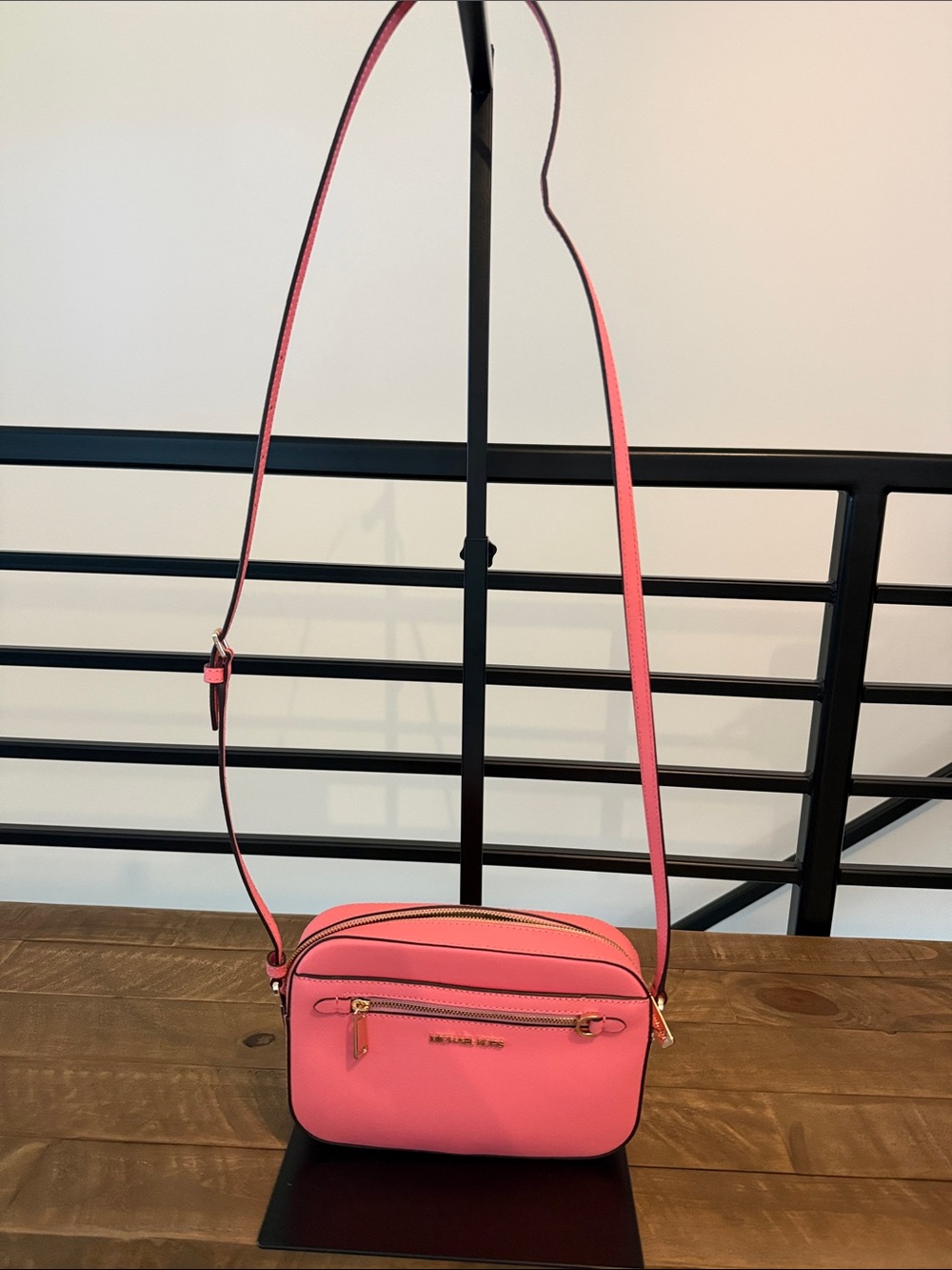 Michael Kors Pink Leather Crossbody Camera Bag